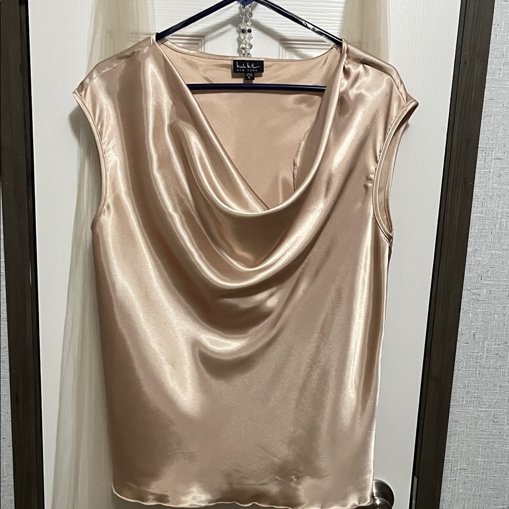 Silky Cowl Neck Blouse - Champagne